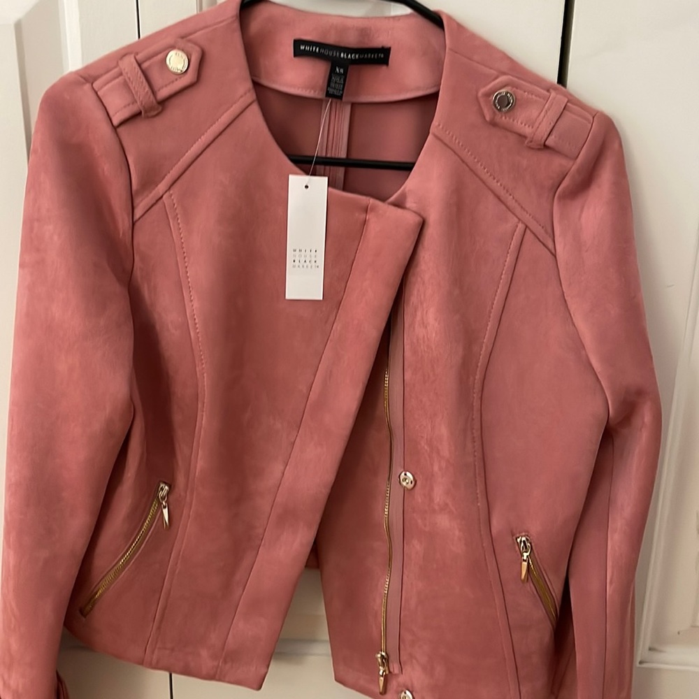 Pink faux suede jacket